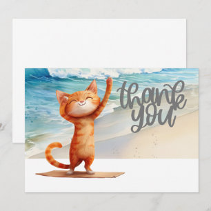 Cat Yoga Thank you card for cat Lovers