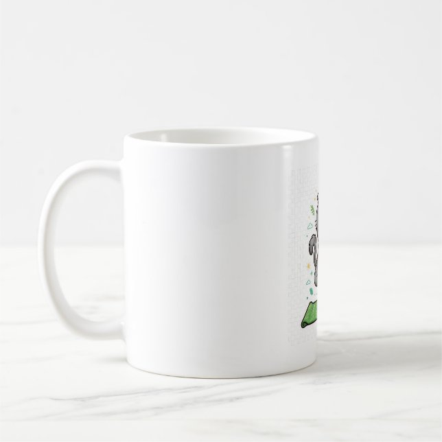 Cat Yoga Tree Pose Funny Zen Kitty Design Coffee Mug (Left)