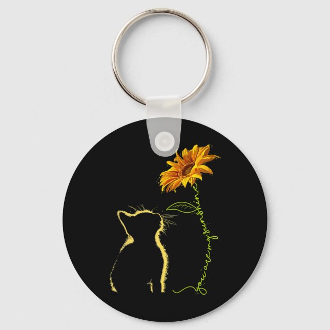 Cat You Are My Sunshine Cats Tee Gifts  Keychain (Front)