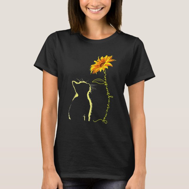 Cat You Are My Sunshines Sunflower Pet Rescues T-Shirt (Front)