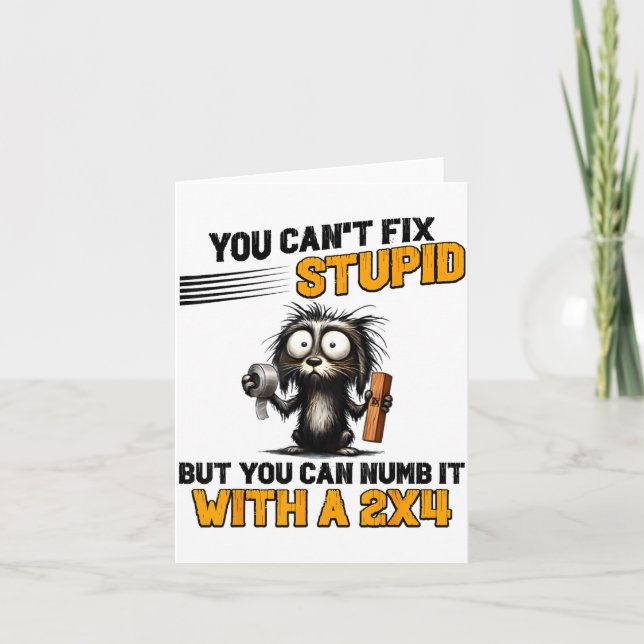 Cat You Can't Fix Stud But You Can Numb It With A  Card (Front)
