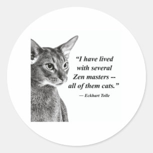 Cat Zen Master - Eckhart Tolle Classic Round Sticker