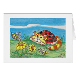 CatABug Chat Ladybug Bumble Bee Mice & Flower Art