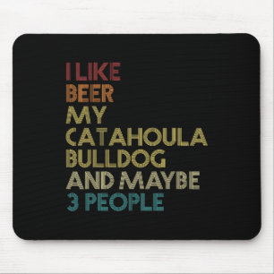 Catahoula Bulldog Dog Owner Beer Lover Quote Vinta Mouse Pad