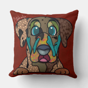 Catahoula hand-painted Throw Pillow