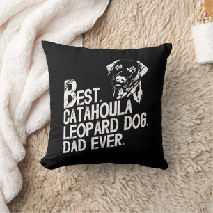 Catahoula Leopard Dad Ever, Dog Owner Vintage Throw Pillow