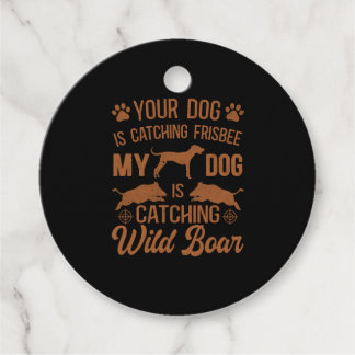 Catahoula Leopard Dog Catch Frisbee I Go Hunting Favour Tags