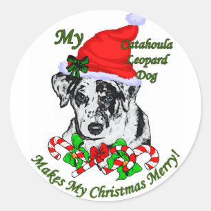 Catahoula Leopard Dog Christmas Gifts Classic Round Sticker