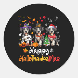 Catahoula Leopard Dog Halloween Christmas Hallotha Classic Round Sticker