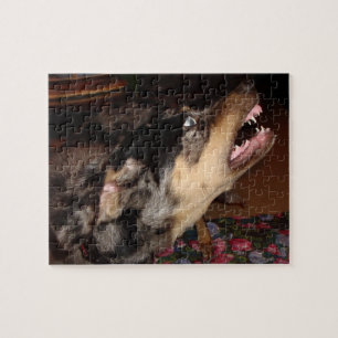 Catahoula Leopard Dog Showing Teeth Jigsaw Puzzle