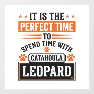 Catahoula Leopard Dog Vintage Time Shirt Design_1 Window Cling