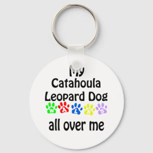 Catahoula Leopard Dog Walks Design Keychain