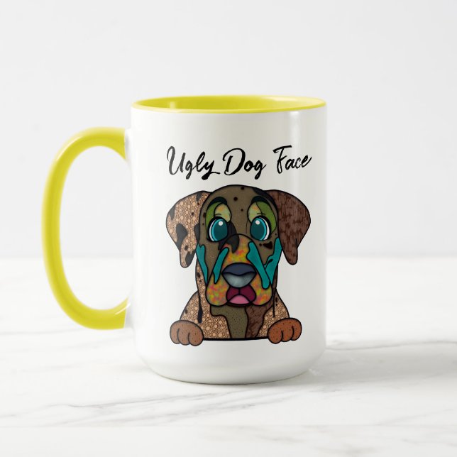 Catahoula ugly dog face mug (Left)