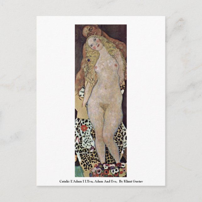 Català: Adam I L'Eva, Adam And Eve Postcard (Front)