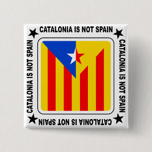 Catalan estelada flag 2 inch square button