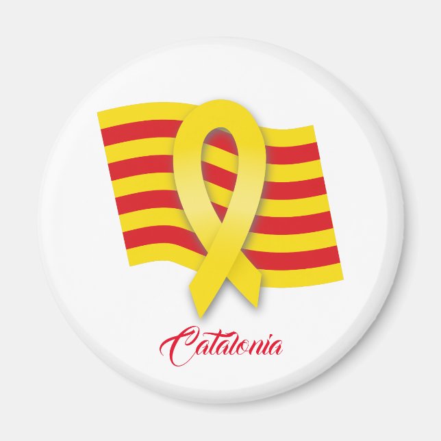 Catalan ribbon and flag magnet (Front)