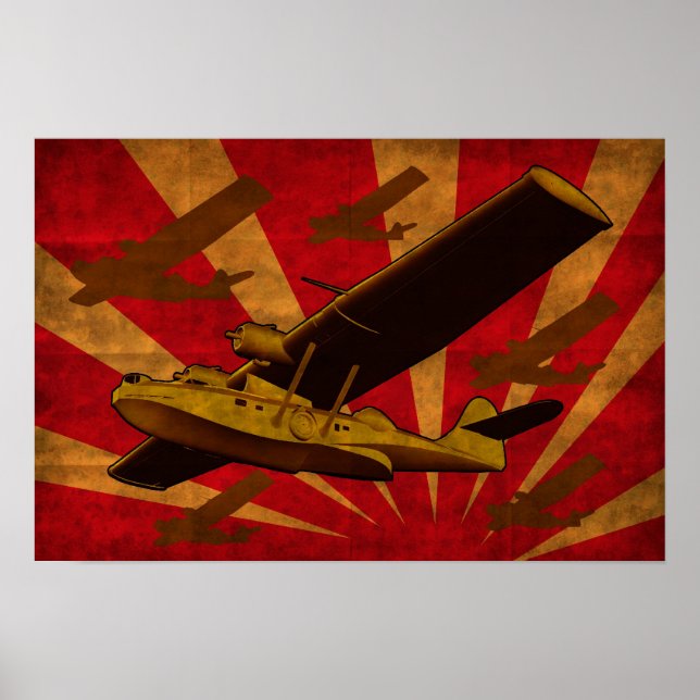 Catalina Flying Boat Sea Plane Retro Poster (Front)