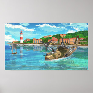 Catalina in a Greek island Poster