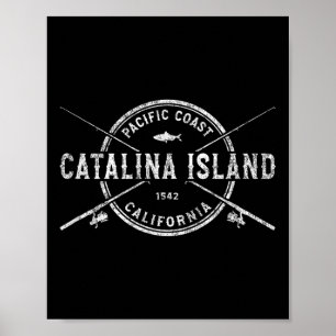Catalina Island Ca Vintage Crossed Fishing Rods  Poster