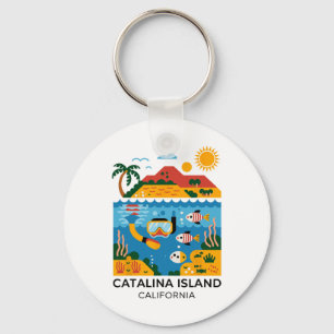 Catalina Island California Hiking Keychain