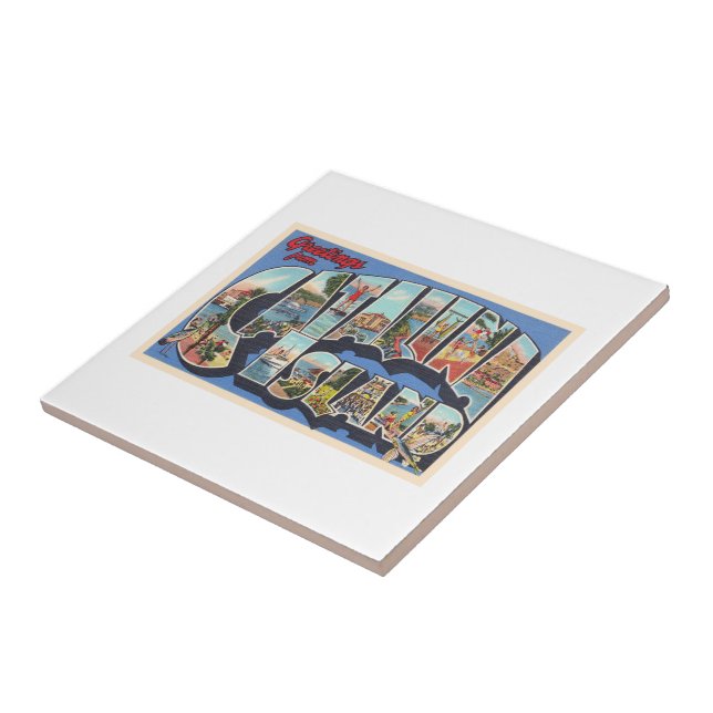 Catalina Island California Large Letter Postcard Tile (Side)
