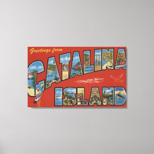 Catalina Island, California - Large Letter Scene Canvas Print