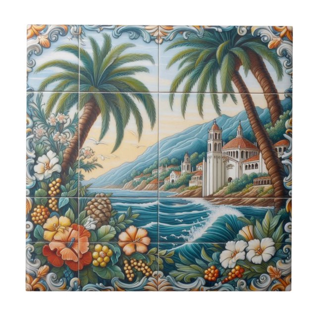 Catalina Island Decorative Tile-1 Tile (Front)