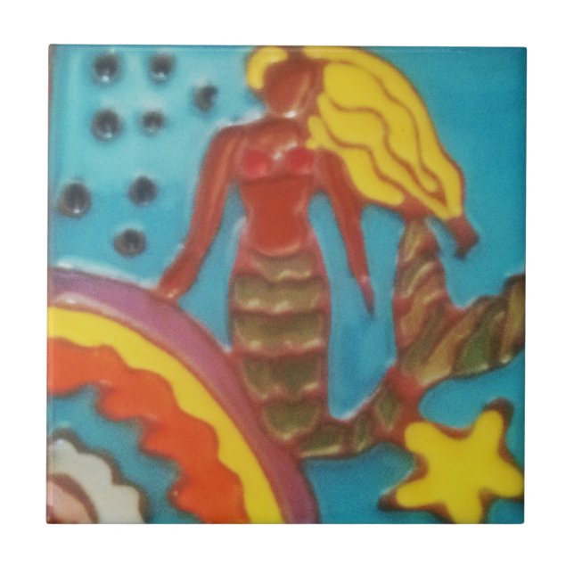 Catalina Island Mermaid Tile By J.Titchenal (Front)