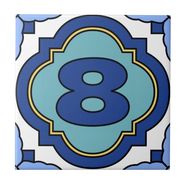 Catalina Island Number Address Tile 8 (Front)