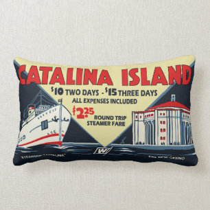 Catalina Island Vintage Art - Pillow