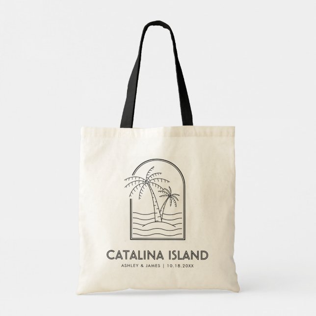 Catalina Island Wedding Weekend Destination Tote Bag (Back)