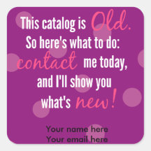 Catalogue change label stickers