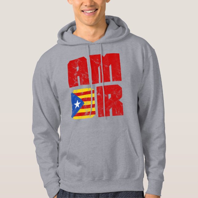 Catalonia Amor, Love, Catalan Independence Hoodie (Front)