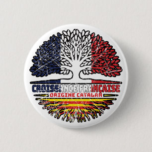 Catalonia Catalan French France Tree Roots Flag 2 Inch Round Button