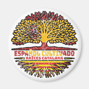 Catalonia Catalan Spain Spanish Tree Roots Flag Magnet