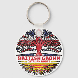 Catalonia Catalan Uk United Kingdom British Tree Keychain