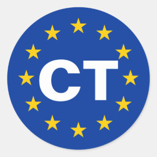 Catalonia "CT" European Flag Classic Round Sticker