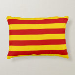 Catalonia Flag & Catalan - La Senyera fashion Accent Pillow<br><div class="desc">Pillows/decor: Catalonia & Catalan flag "official version" = La Senyera - love my country,  fashion,  travel,  holiday,  national patriots / sports fans</div>