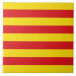 Catalonia Flag Tile<br><div class="desc">Celebrate the timeless spirit of Catalonia with this striking ceramic tile featuring the vibrant flag of Catalonia! Emblazoned with the bold red and yellow stripes of the Senyera, this patriotic tile beautifully captures the essence of Catalan pride and identity. Whether displayed as wall décor, used in a mosaic, or incorporated...</div>