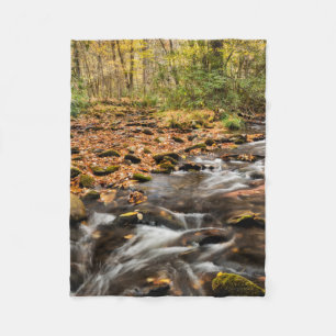 Cataloochee Creek NC Great Smoky Mountains Fleece Blanket