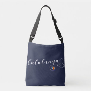 Catalunya Heart Bag, Catalonia Estelada Flag Crossbody Bag