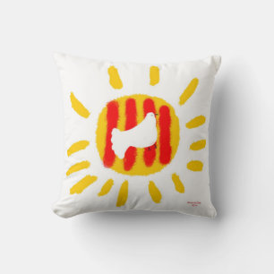 Catalunya Sun ,Patriotic Symbol, Catalonia Throw Pillow