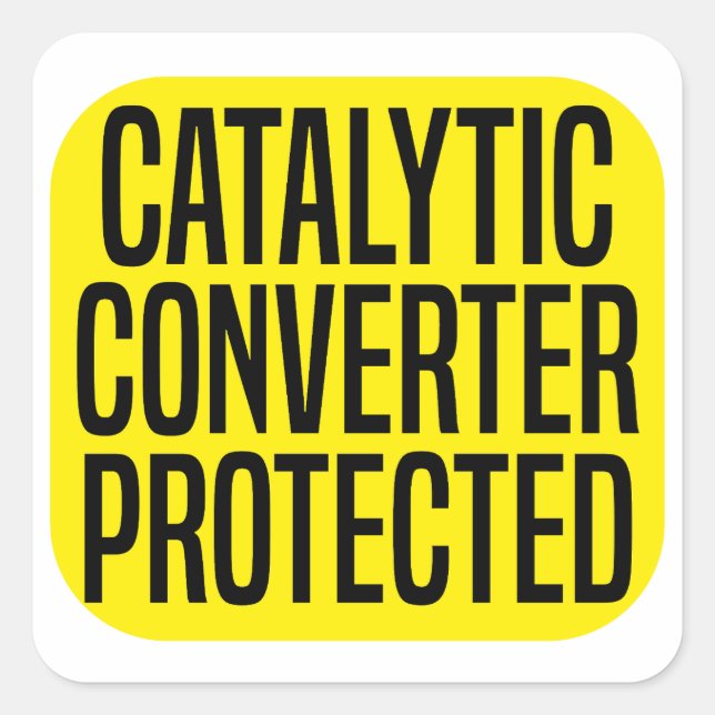 Catalytic Converter protected Square Sticker (Front)