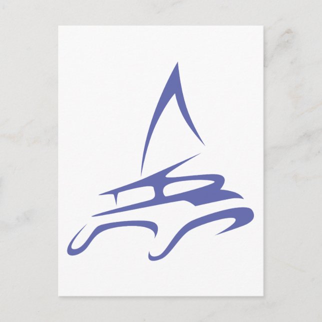 Catamaran in Swish Drawing Style Postcard (Front)