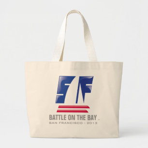 Catamaran Sailing_Battle on the Bay_San Francisco Large Tote Bag