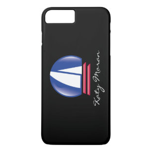 Catamaran Sailing_Blue Moon_on black_personalized iPhone 8 Plus/7 Plus Case