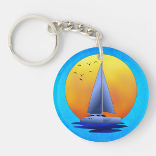 Catamaran Sailing Keychain