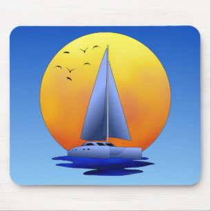 Catamaran Sailing Mouse Pad