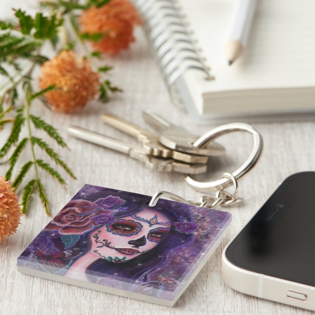 Catania day of the dead by Renee Lavoie   Keychain (Front Right)