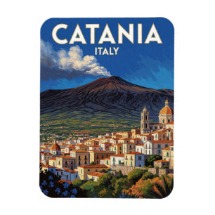 Catania Italy Mount Etna Travel Scene 🌋 Magnet